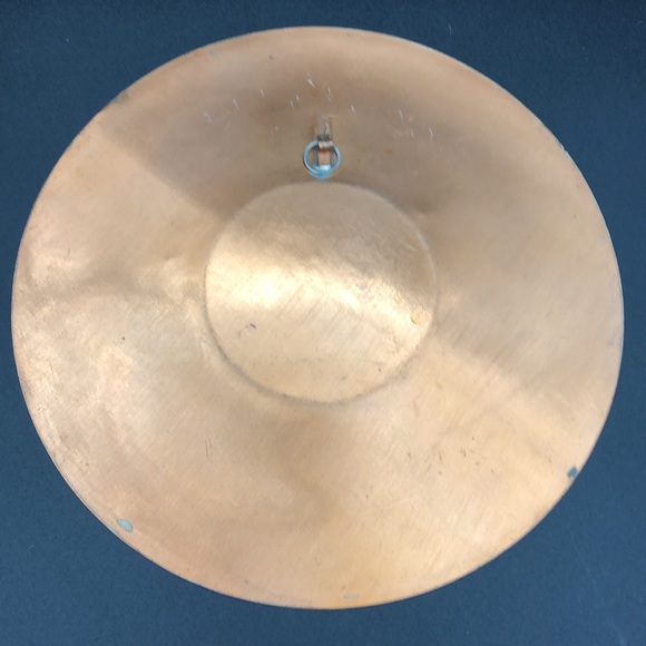 Vintage Copper Decorative Wall Plate Illuminated Paint Hand Etched Turkish Plate - Picture 2 of 7